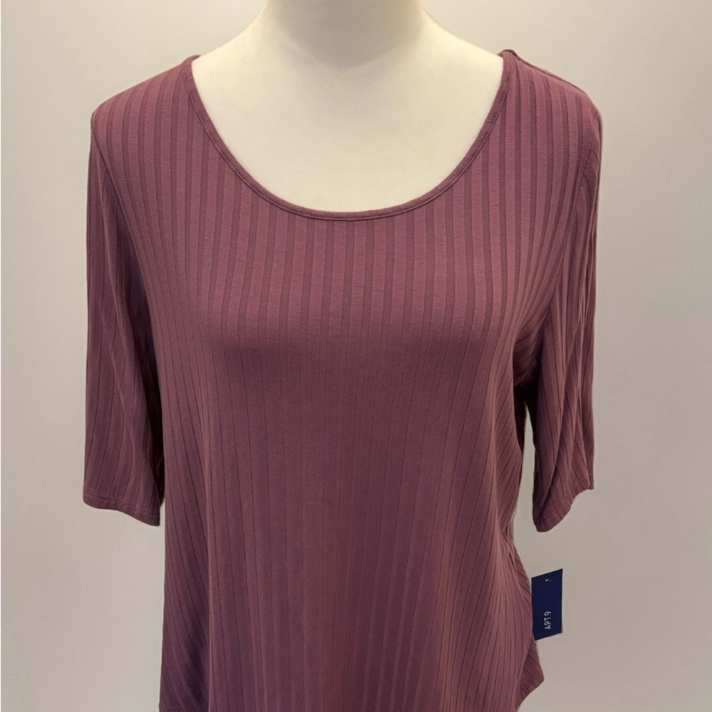 NWT Apt 9 Purple Short Sleeve Top Size L
